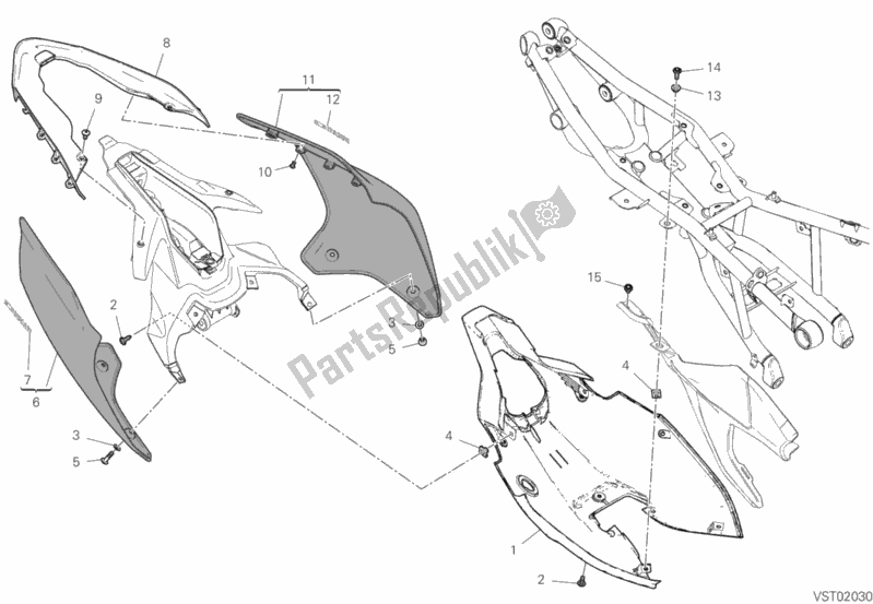 Todas as partes de Carenagem Traseira do Ducati Superbike Panigale V2 955 2020